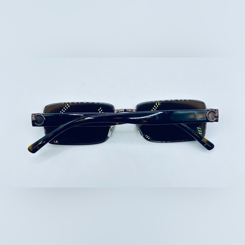 Salvatore Ferragamo 1874 Brown Rectangular Sungla… - image 4